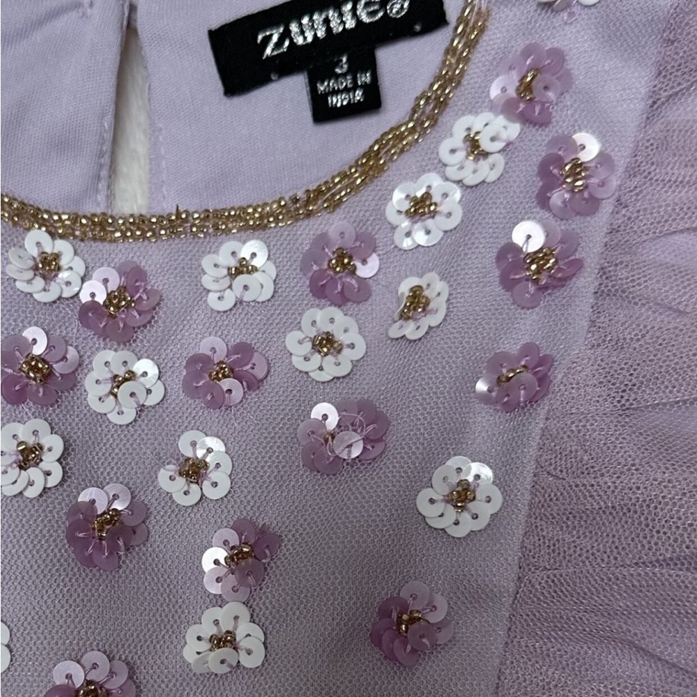 Zunie Sleeveless Lilac Tulle Dress, Size 3, MSRP $50 - Picture 3 of 5